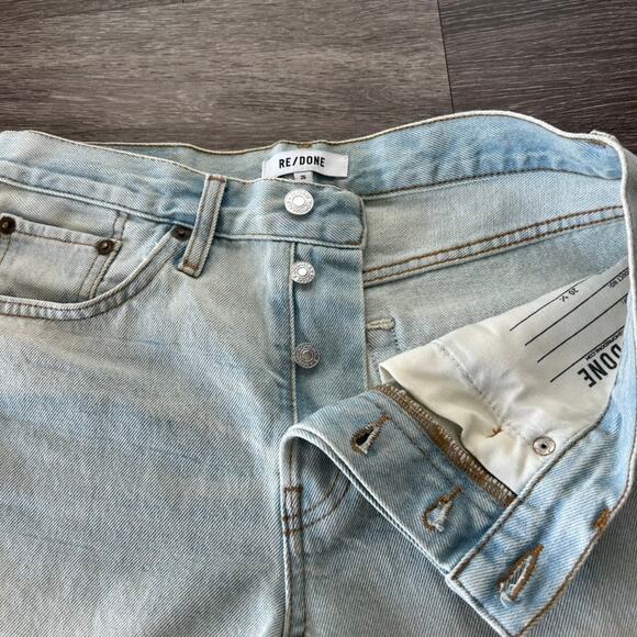 RE/DONE Mid Rise Boy Short Denim Cutoff Shorts Ranch Water Faded Wash Sz 26 EUC - Picture 7 of 16